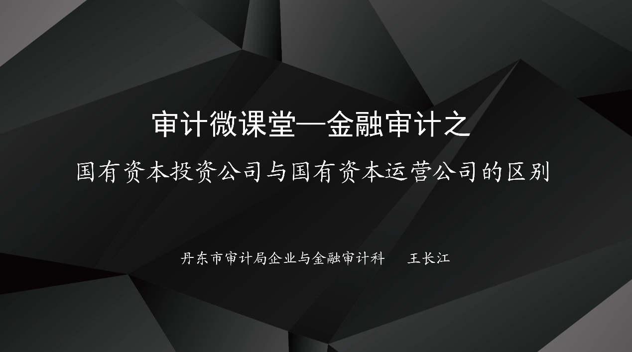 审计微课堂——金融审计之国有资本投资公司与国有资本运营公司的区别